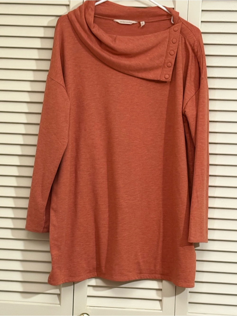 Soft Surroundings Burnt Orange Oversized Draped Tunic Top, size Medium.